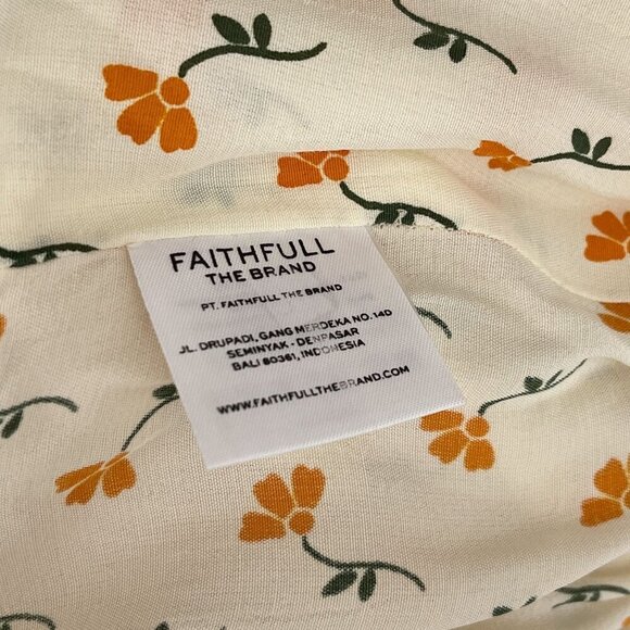 Faithfull The Brand Tie Waist‎ La Guardia Crop Top Marje Orange Floral Womens 4 - Picture 9 of 16